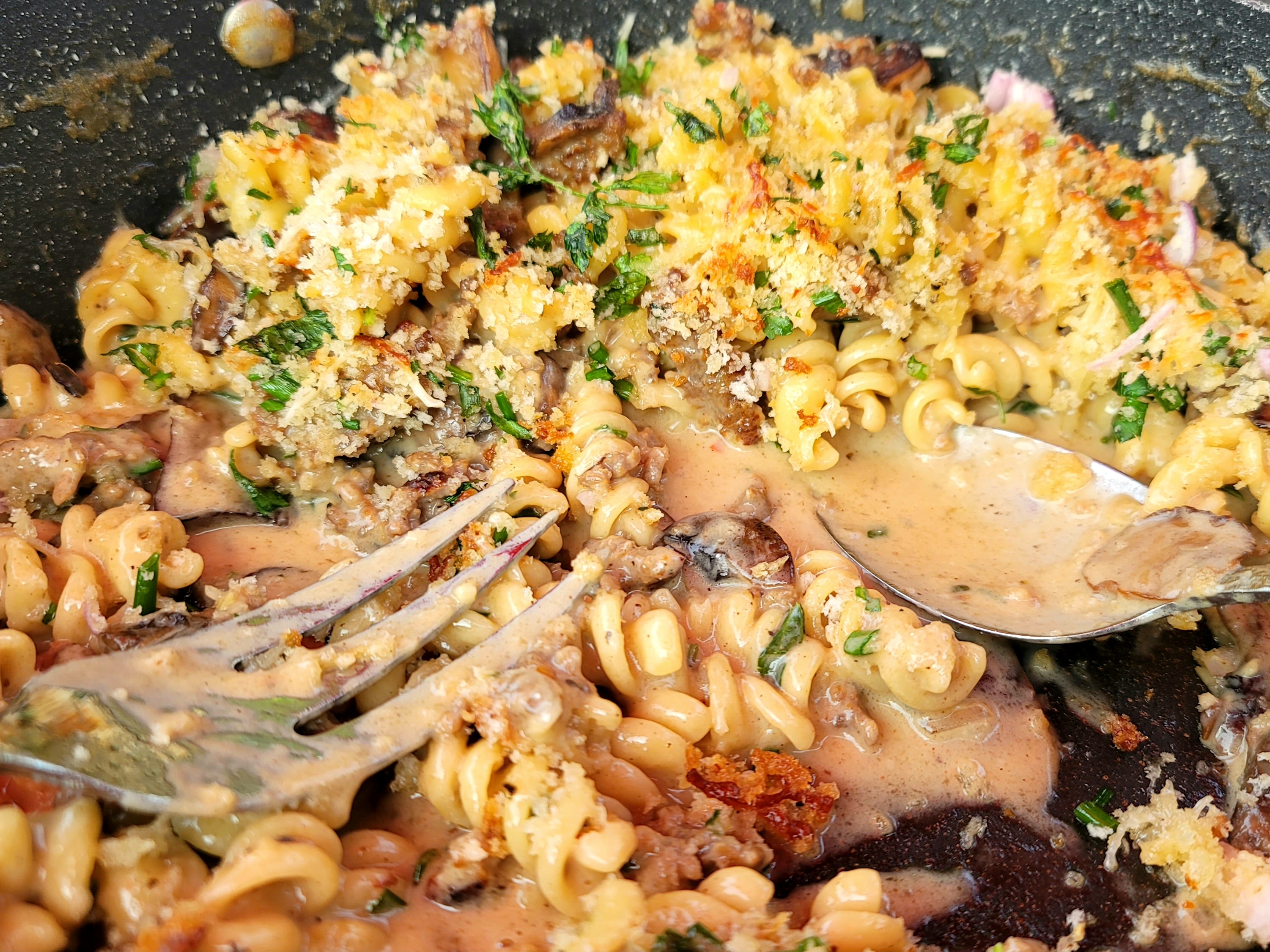 Creamy Sausage Mushroom Bake preparation step 1