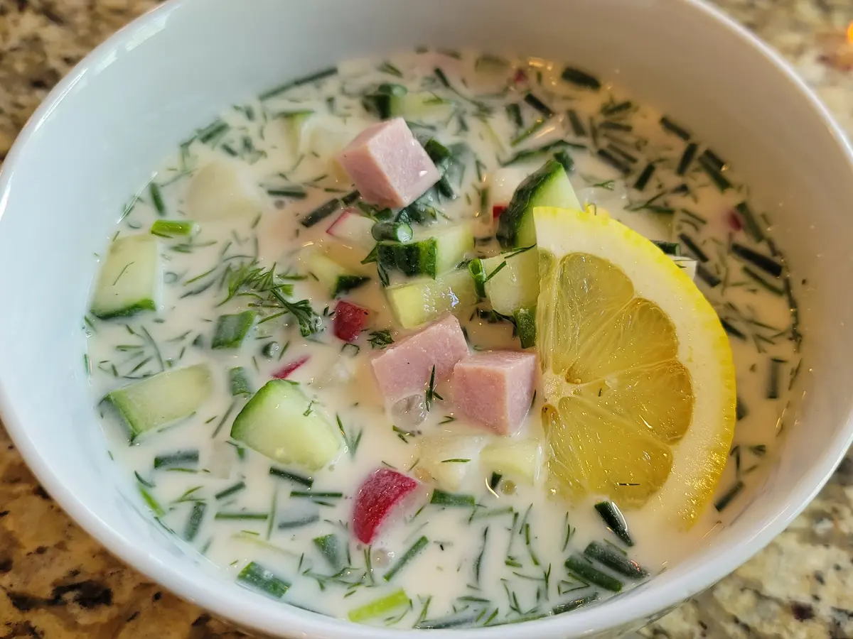 Okroshka (Russian Cold Cucumber Soup)